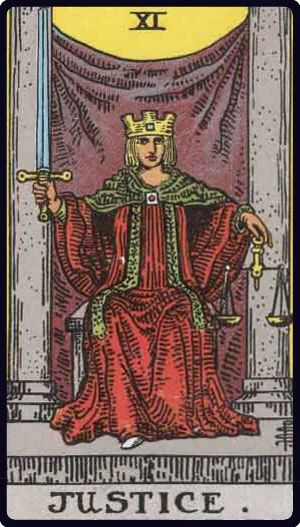 La Justice, carte du tarot Rider–Waite