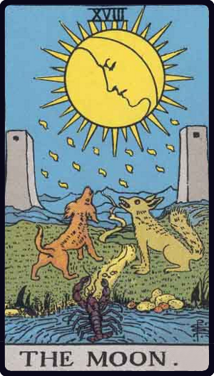 La Lune, chiens et écrevisse