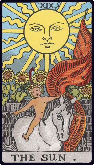Le Soleil rayonnant au-dessus de deux enfants